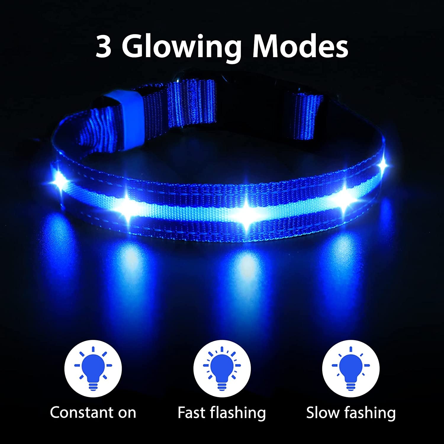 NightGlow Rechargeable LED Dog Collar"