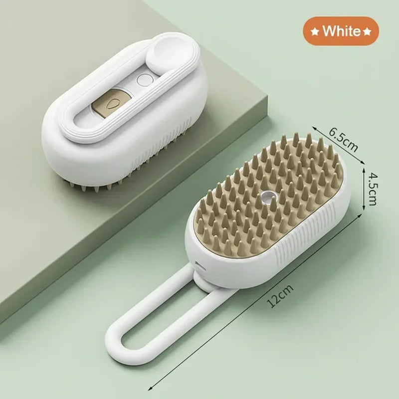 Steamy Dog Brush Electric Spray Cat Hair Brush 4 In1 Dog Steamer Brush for Massage Pet Grooming Removing Tangled and Loose Hair